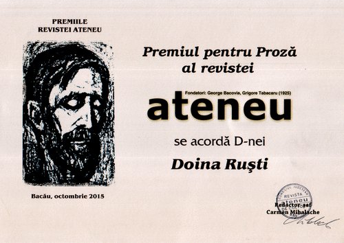 Premiul pentru Proză al revistei Ateneu, 2015