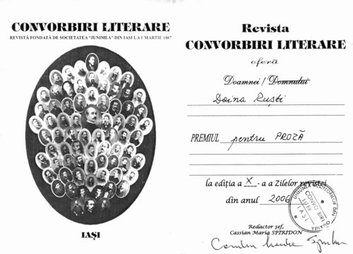 Premiul revistei Convorbiri literare, 2006