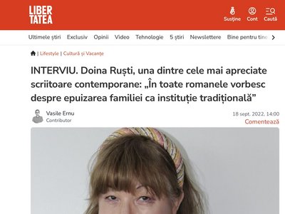 Doina Ruști – un interviu în Libertatea, despre parfumuri și alte vicii literare.