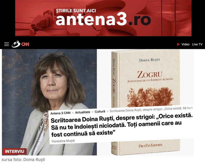 Doina Ruști – interviu la Antena 3 CNN - Doina Ruști